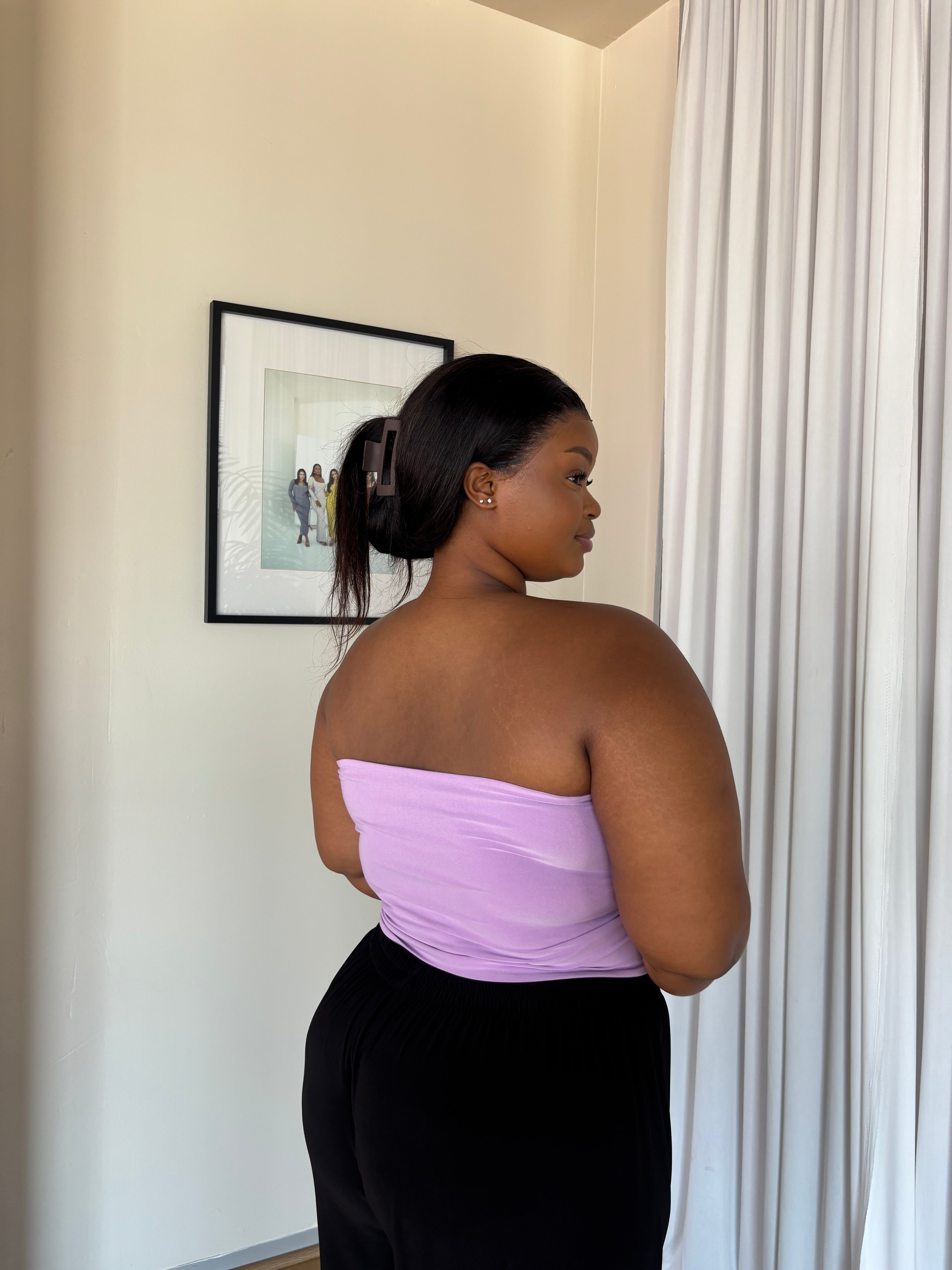 XL | Lilac Bandeau Crop Top