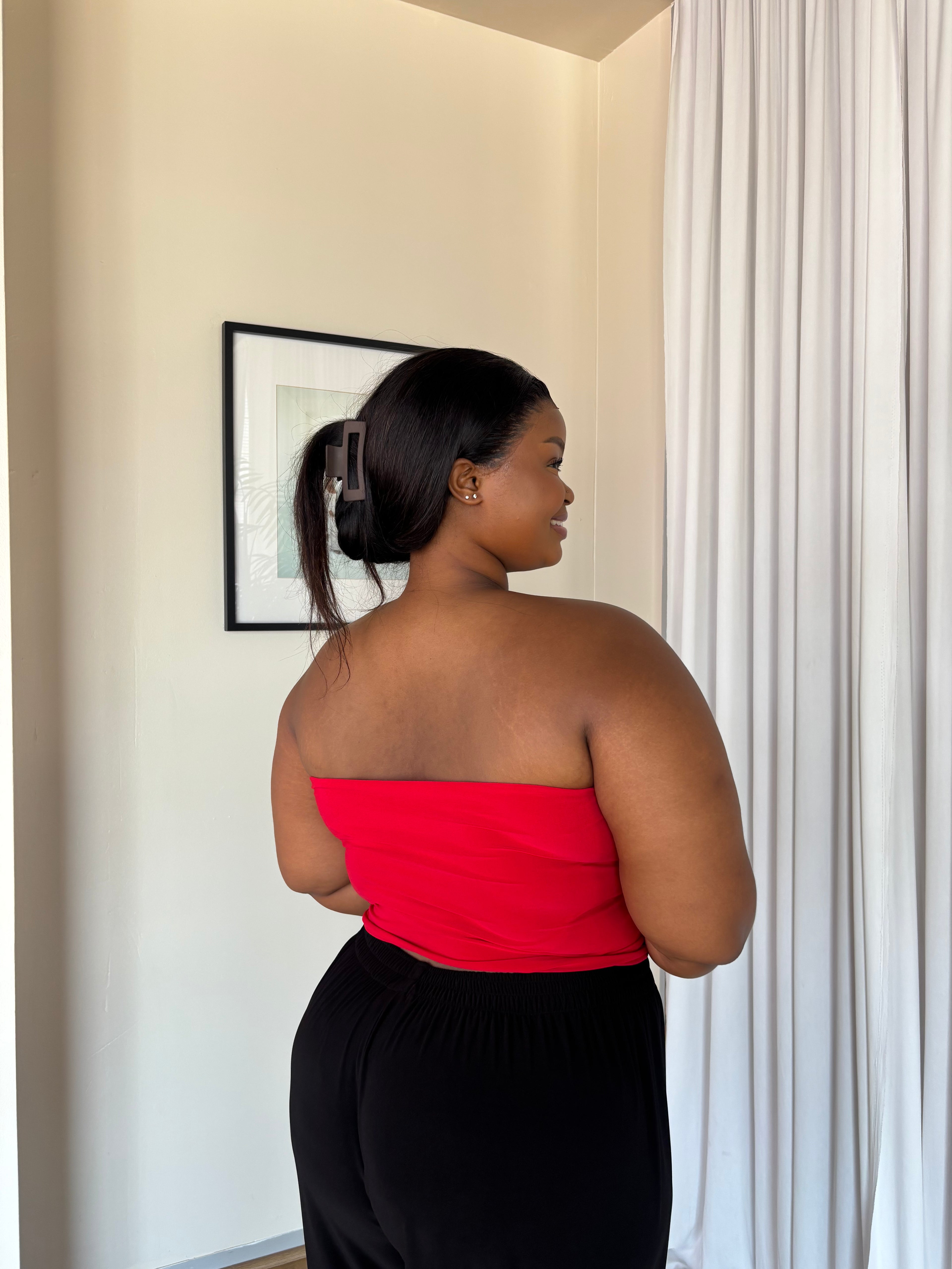 XL | Red Bandeau Crop Top