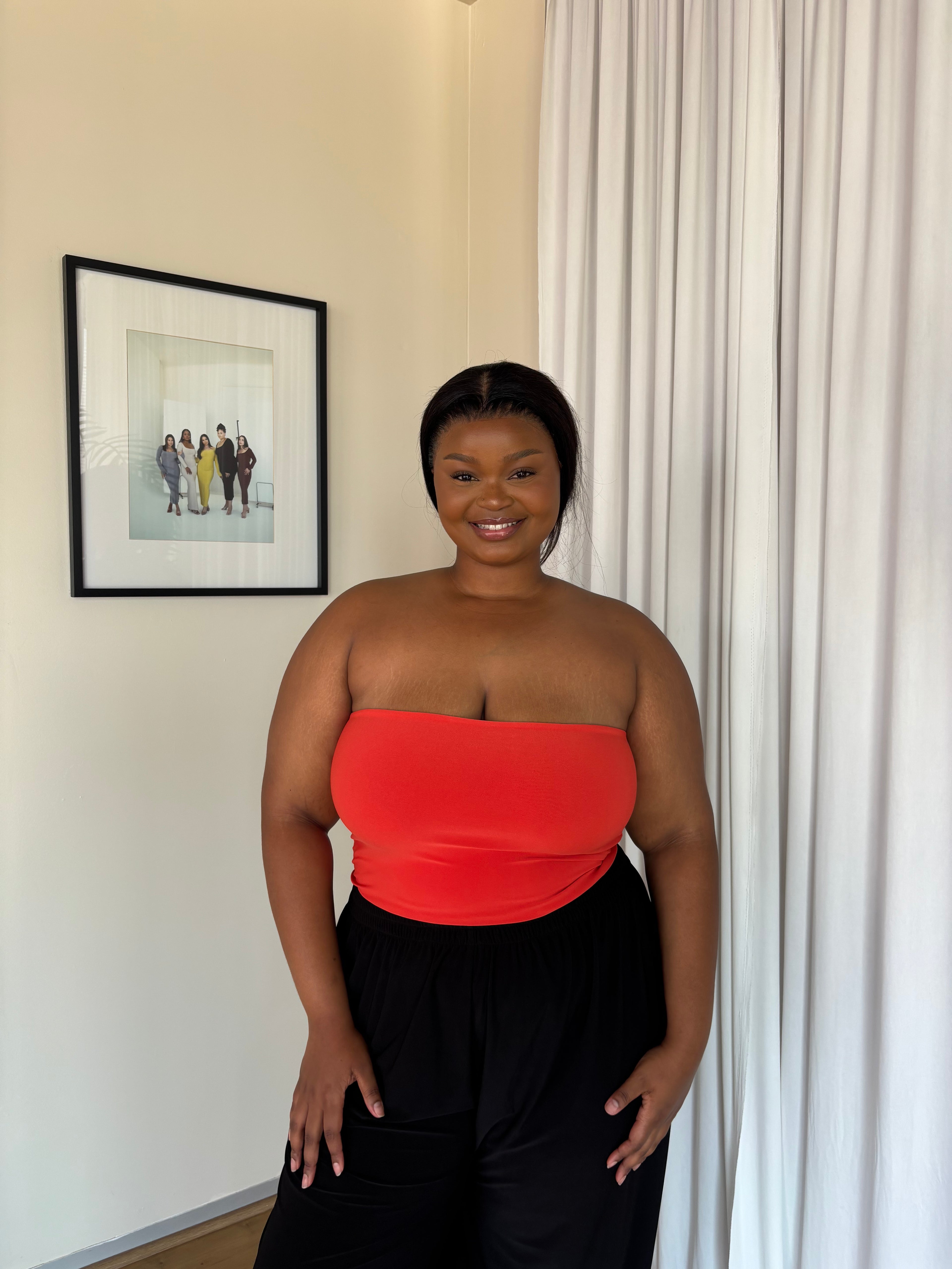 XL | Burnt Orange Bandeau Crop Top