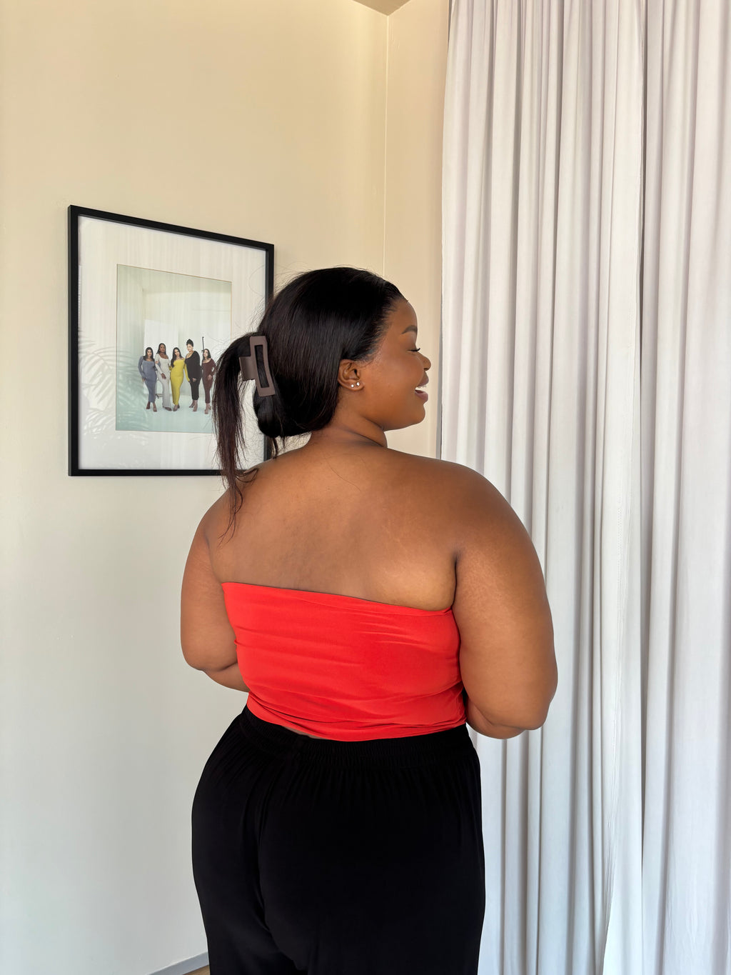 XL | Burnt Orange Bandeau Crop Top