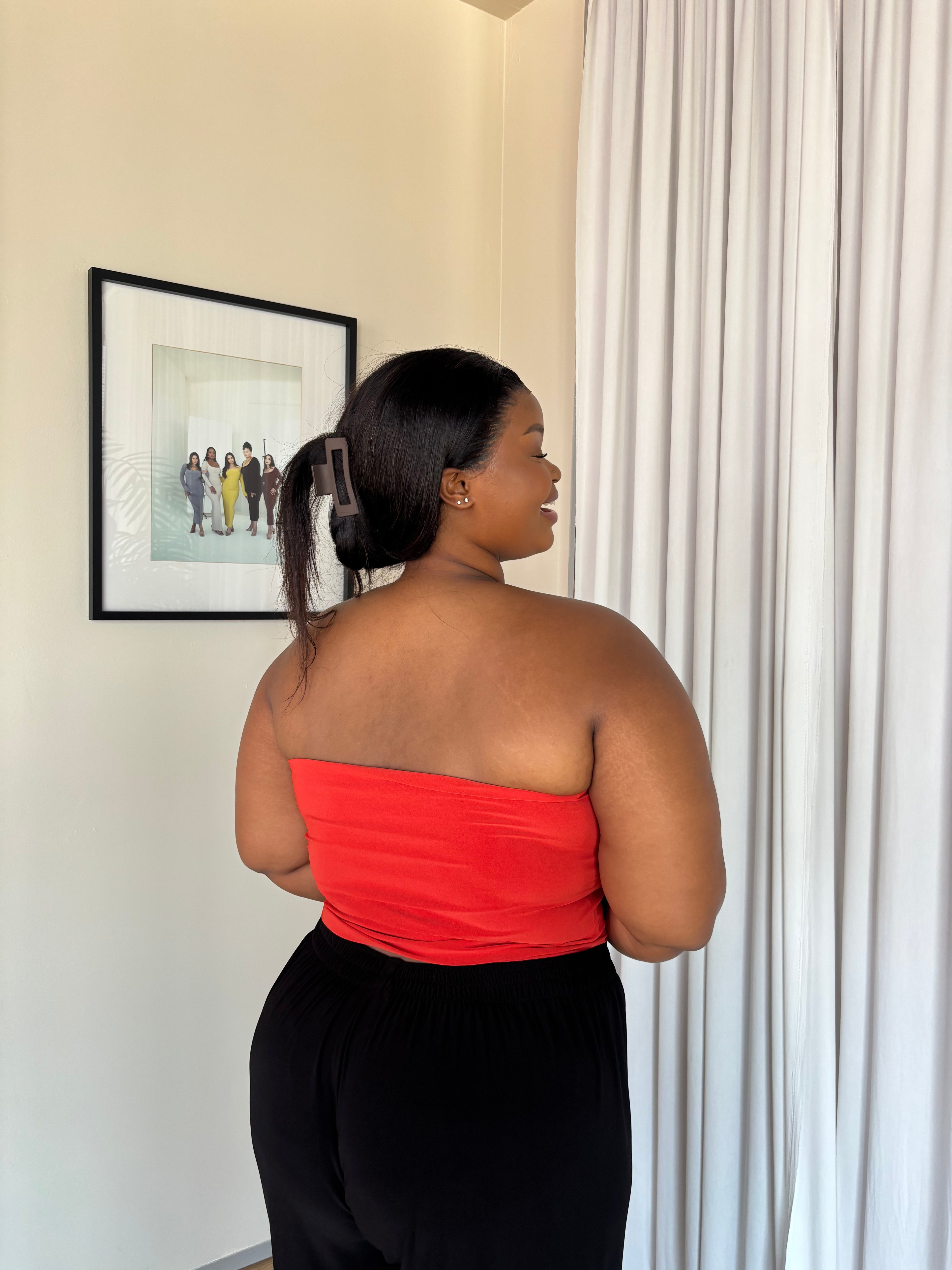 XL | Burnt Orange Bandeau Crop Top