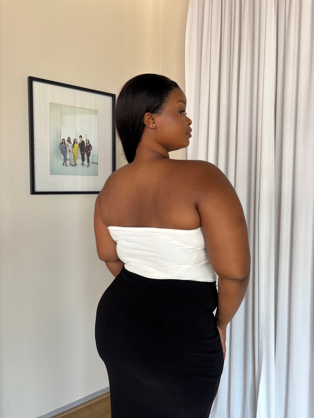 XL | Cream Bandeau Crop Top