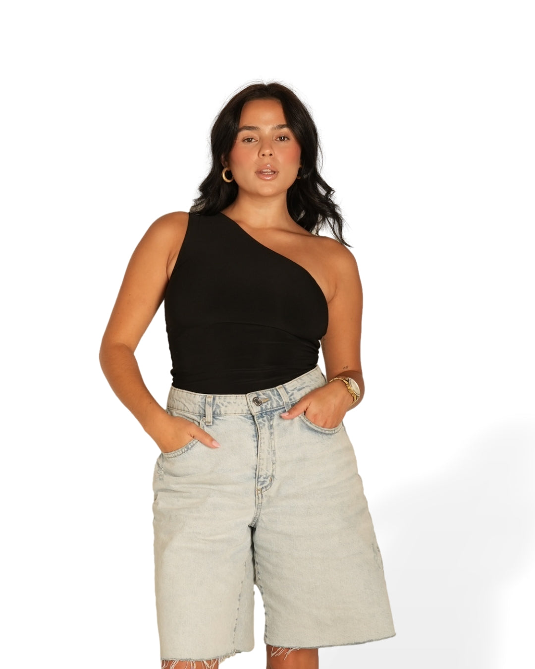 Black One Shoulder Top