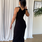 S | Black Twisted Halter Neck Dress