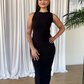 S | Black Twisted Halter Neck Dress