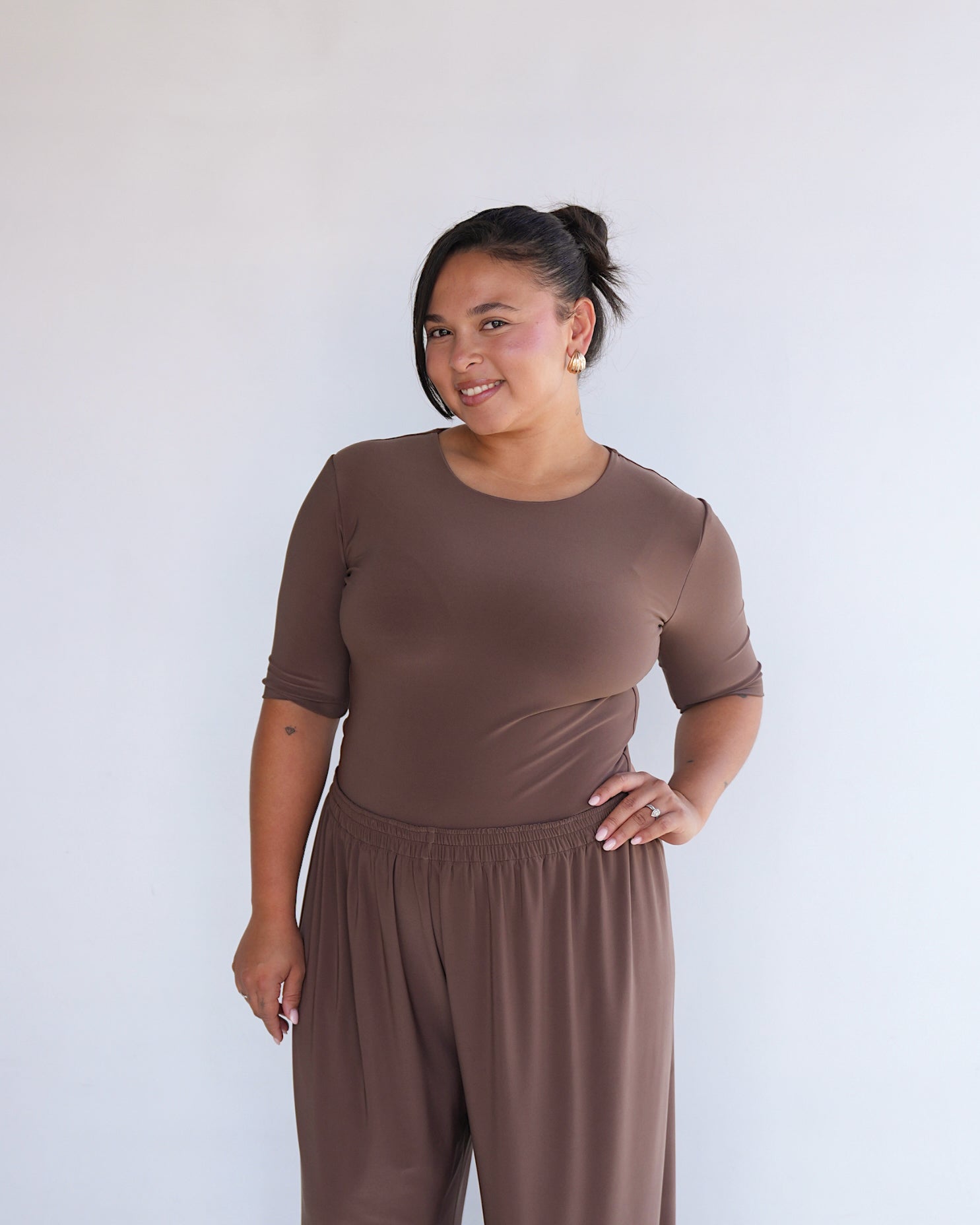 Coffee Straight Leg Resort Pants