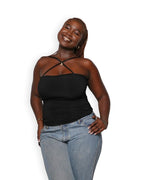 M | Black Switch-Up Top