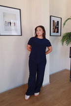 Navy Blue Straight Leg Resort Pants