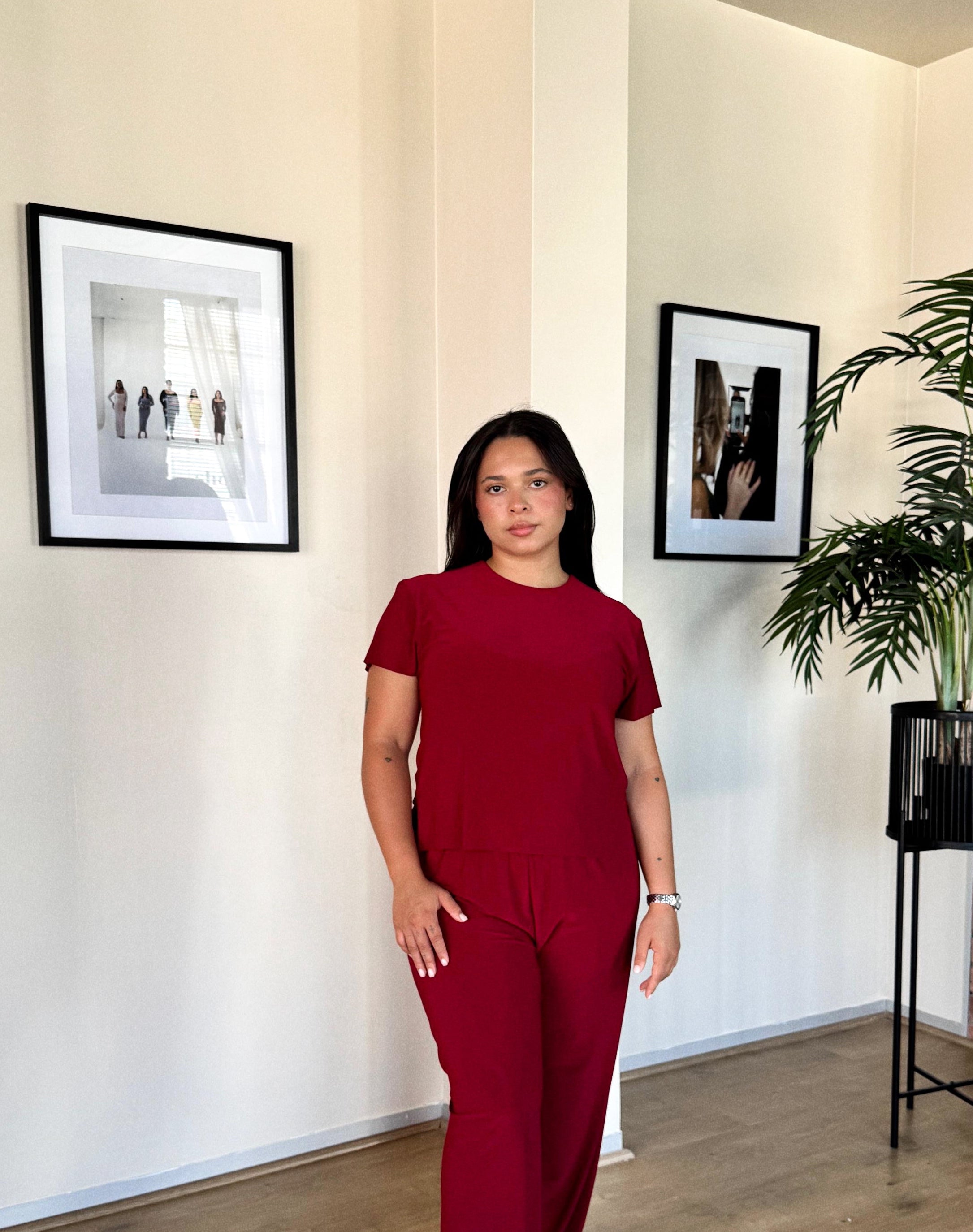 Maroon Relaxed Fit T-shirt