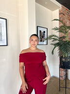 Maroon Off Shoulder Top