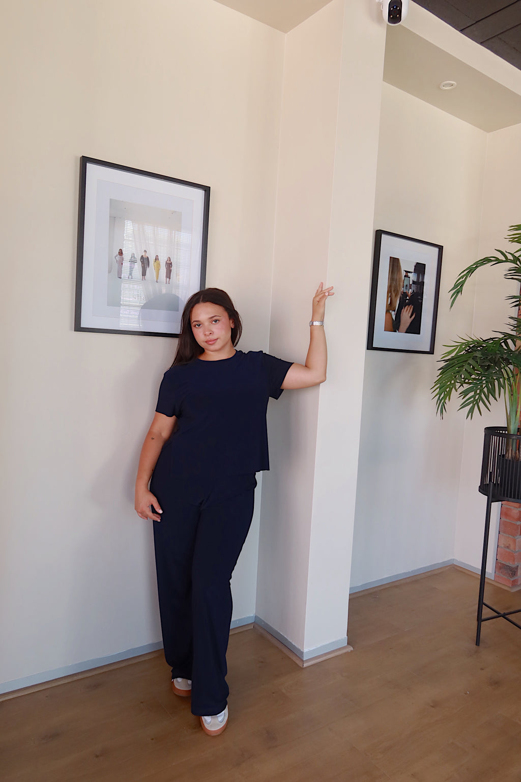 Navy Blue Straight Leg Resort Pants