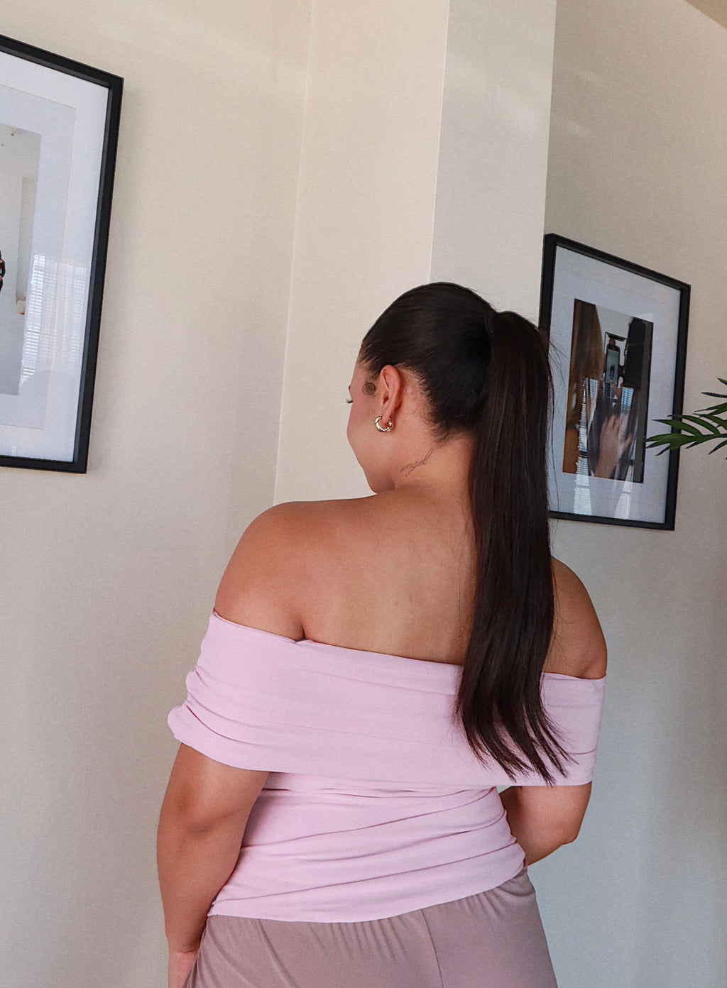 Baby Pink Off Shoulder Top