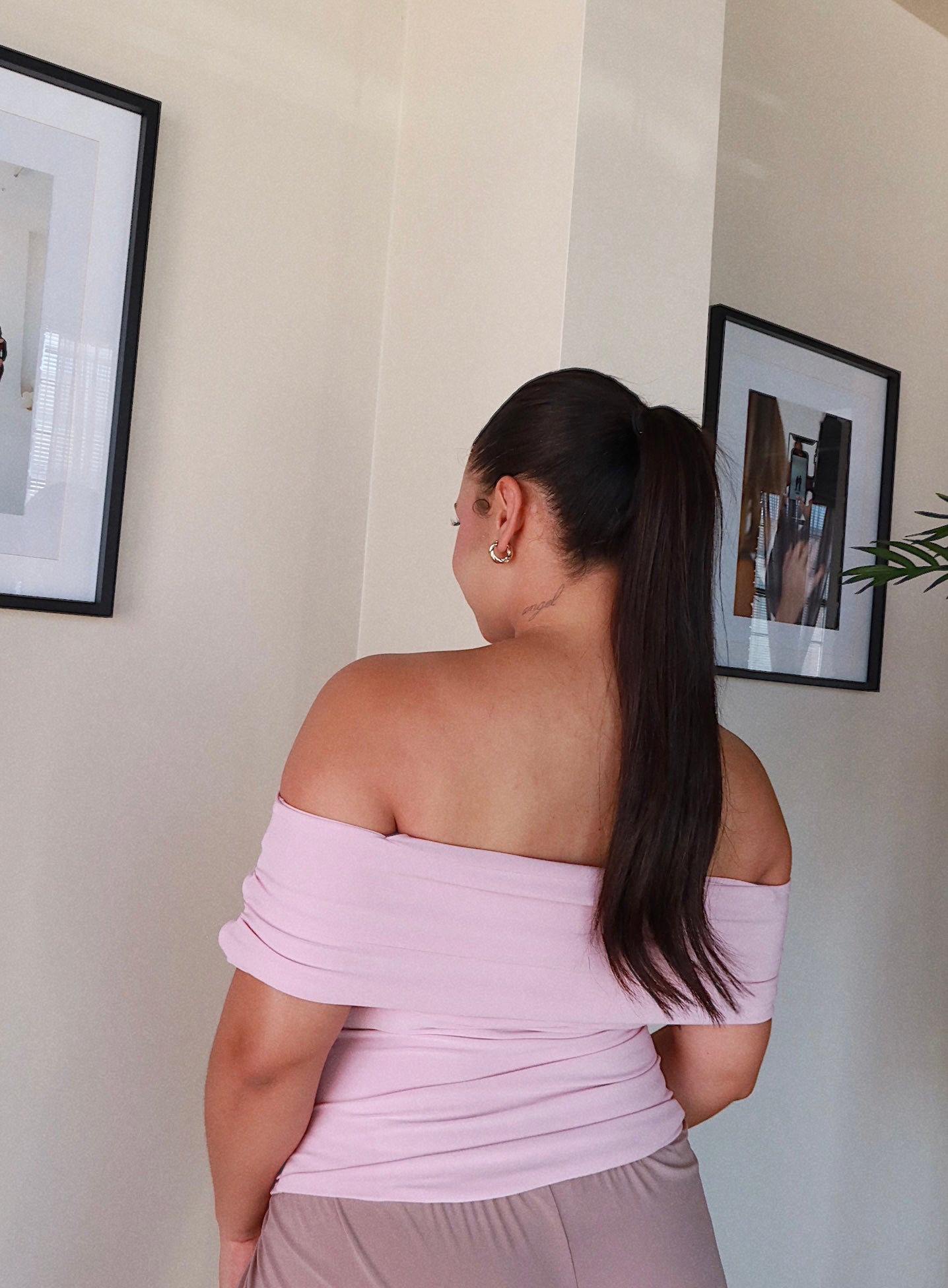 Baby Pink Off Shoulder Top