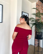 Maroon Off Shoulder Top