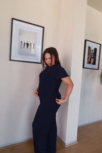 Navy Blue Straight Leg Resort Pants