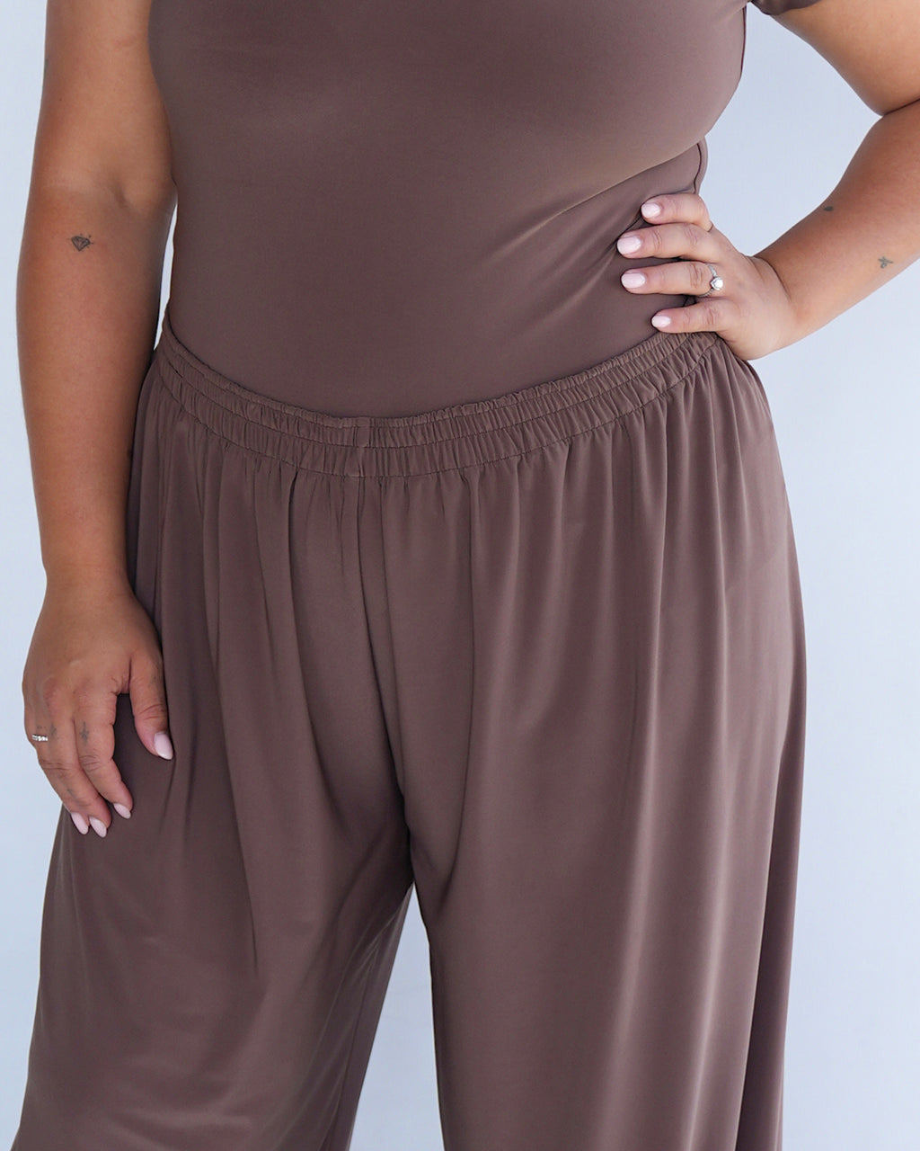 Coffee Straight Leg Resort Pants