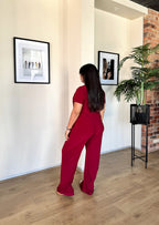 Maroon Straight Leg Resort Pants