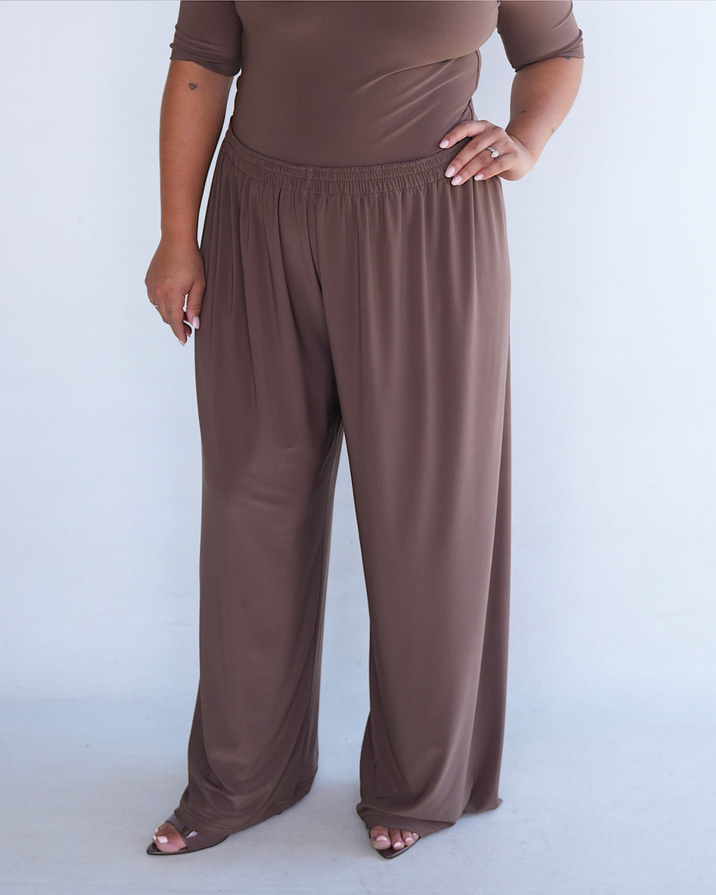 Coffee Straight Leg Resort Pants