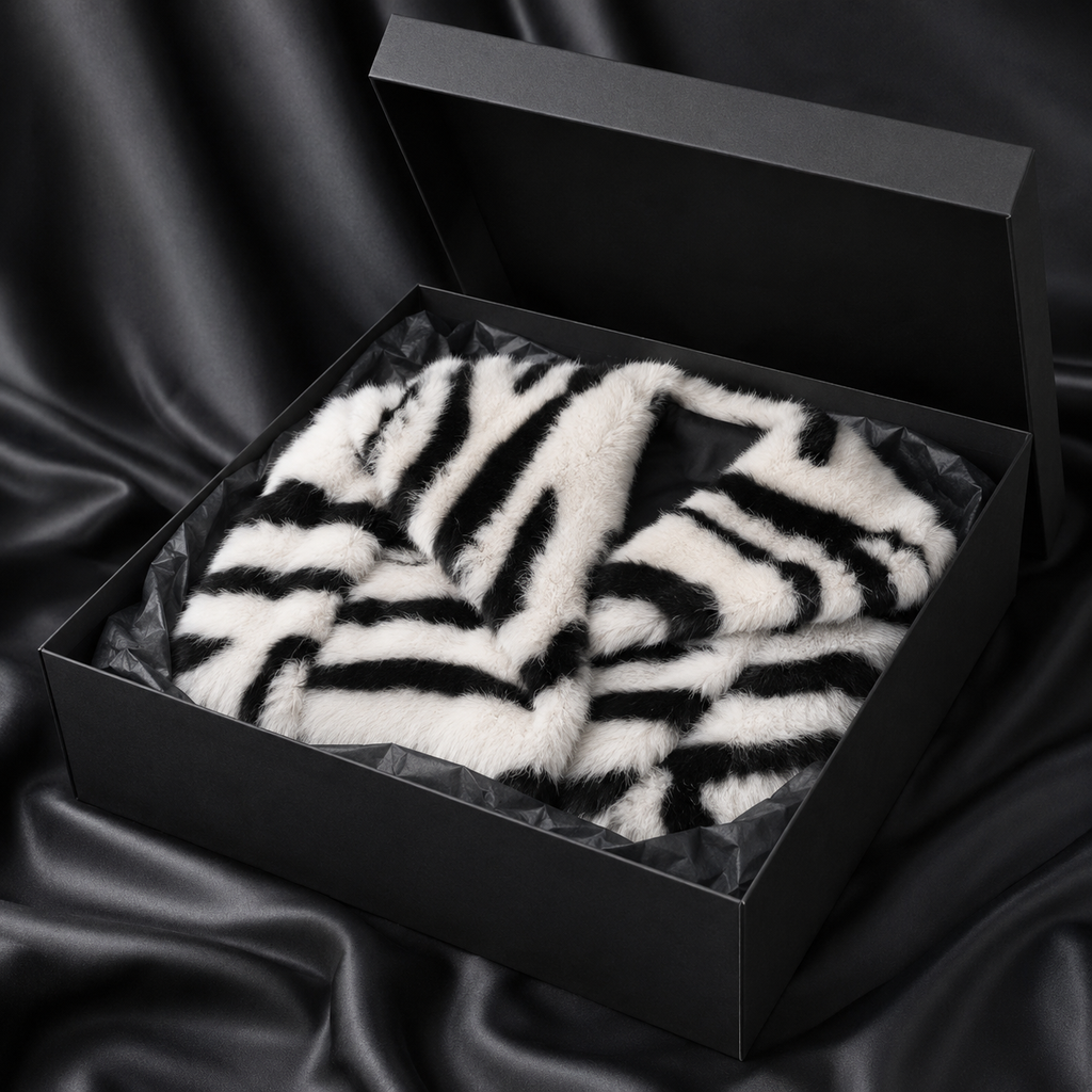 Striped Luxe Faux Fur Coat