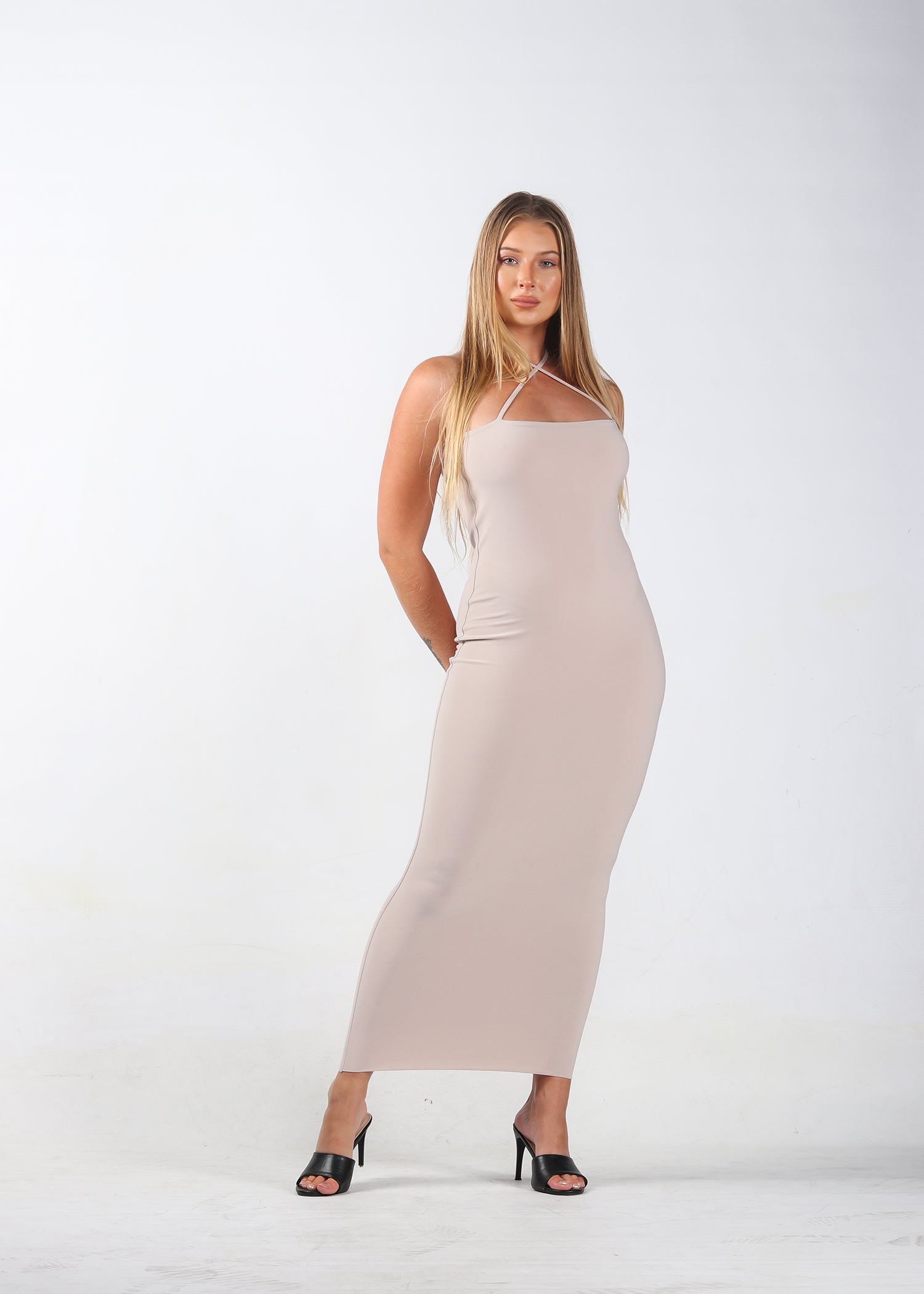 Tan Switch-Up Bodycon Dress