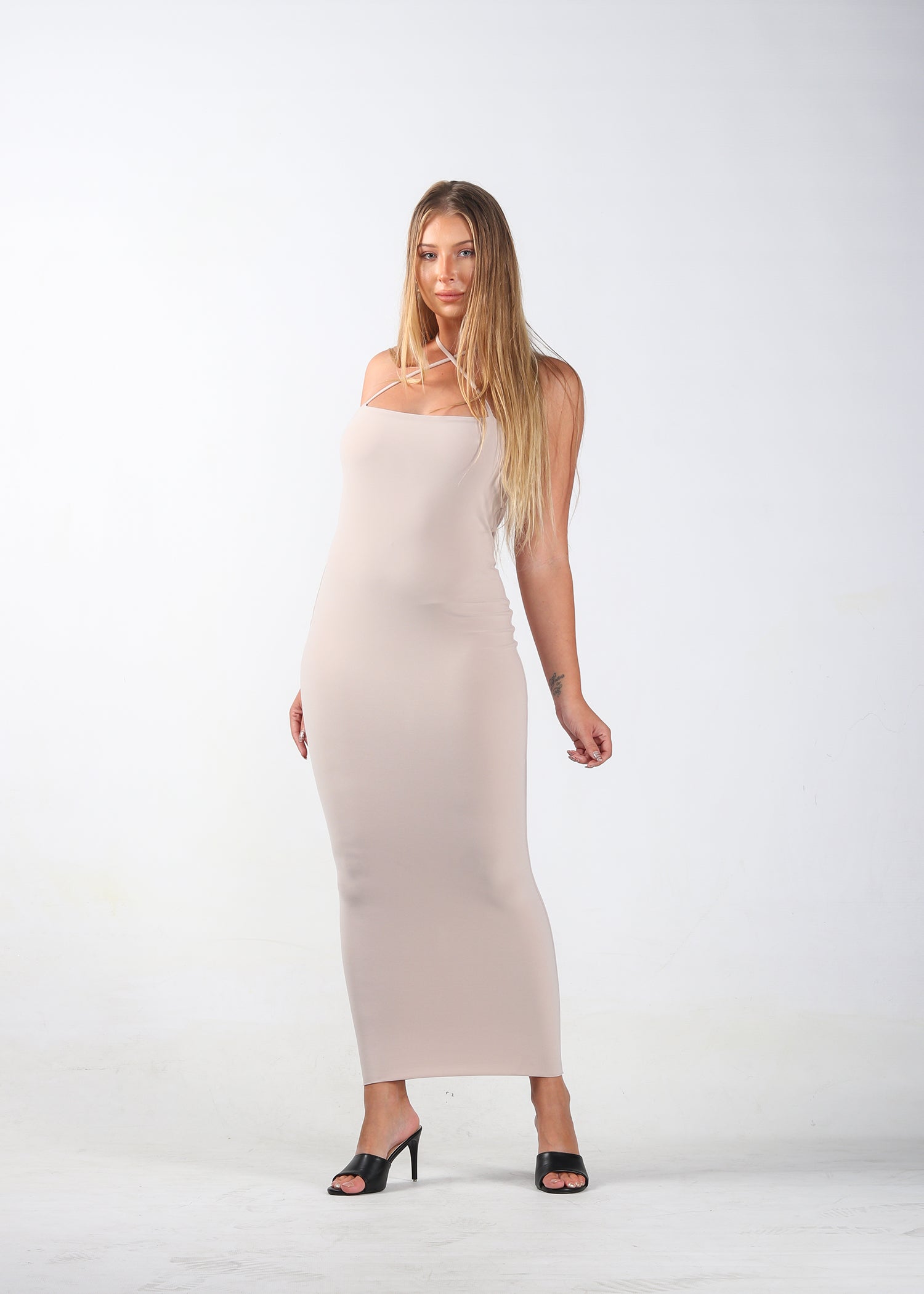 Tan Switch-Up Bodycon Dress