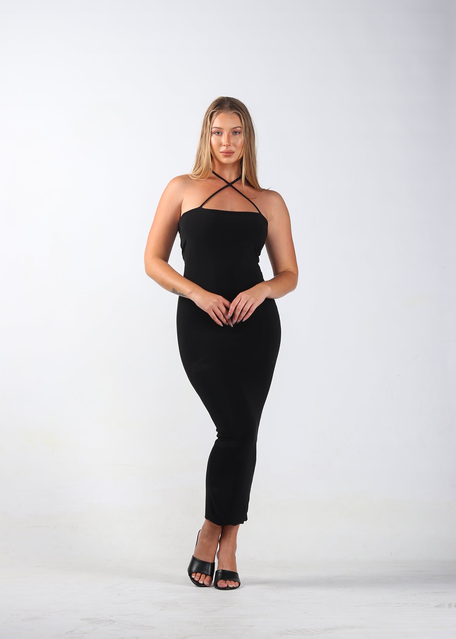 Black Switch-Up Bodycon Dress