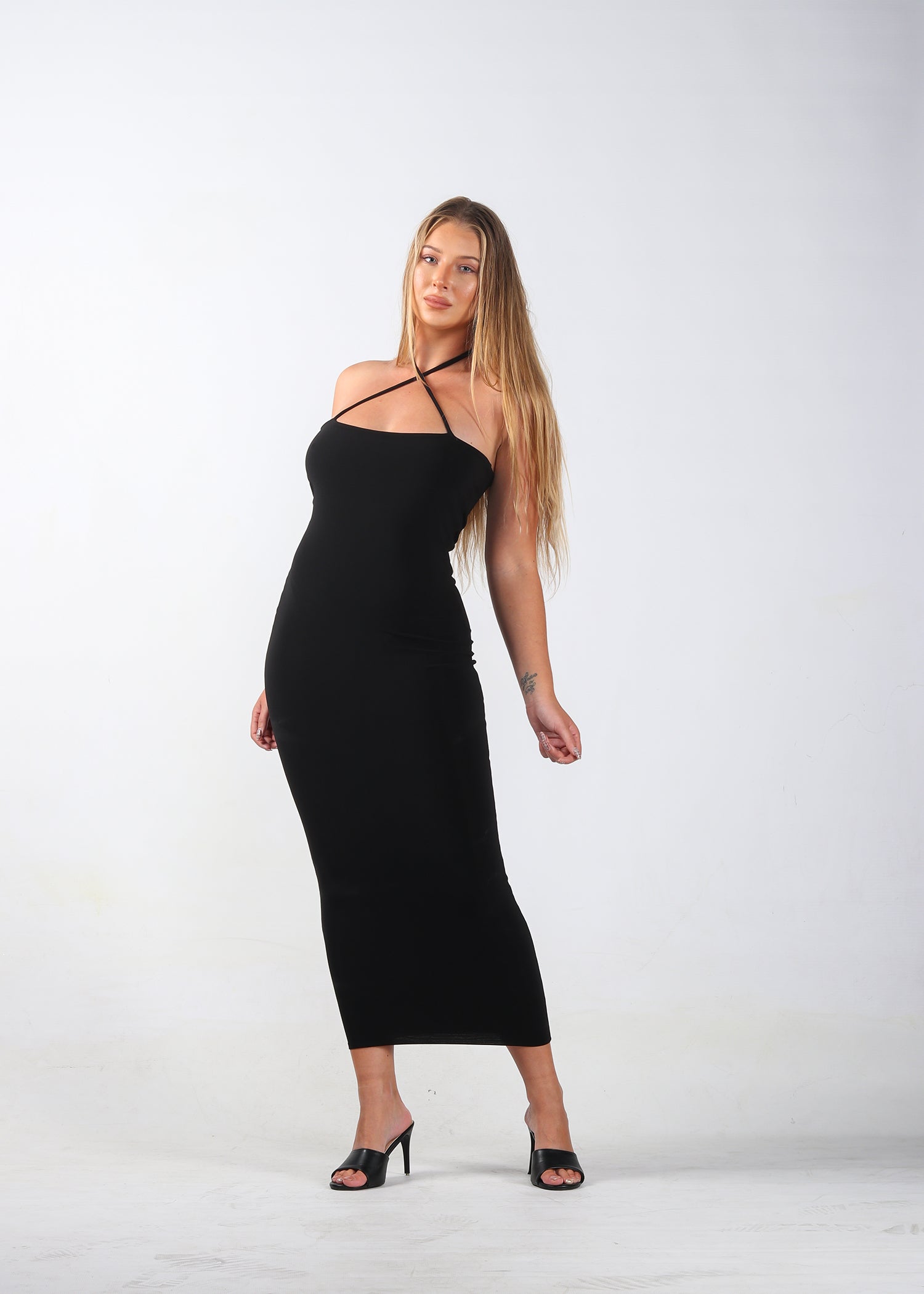 Black Switch-Up Bodycon Dress