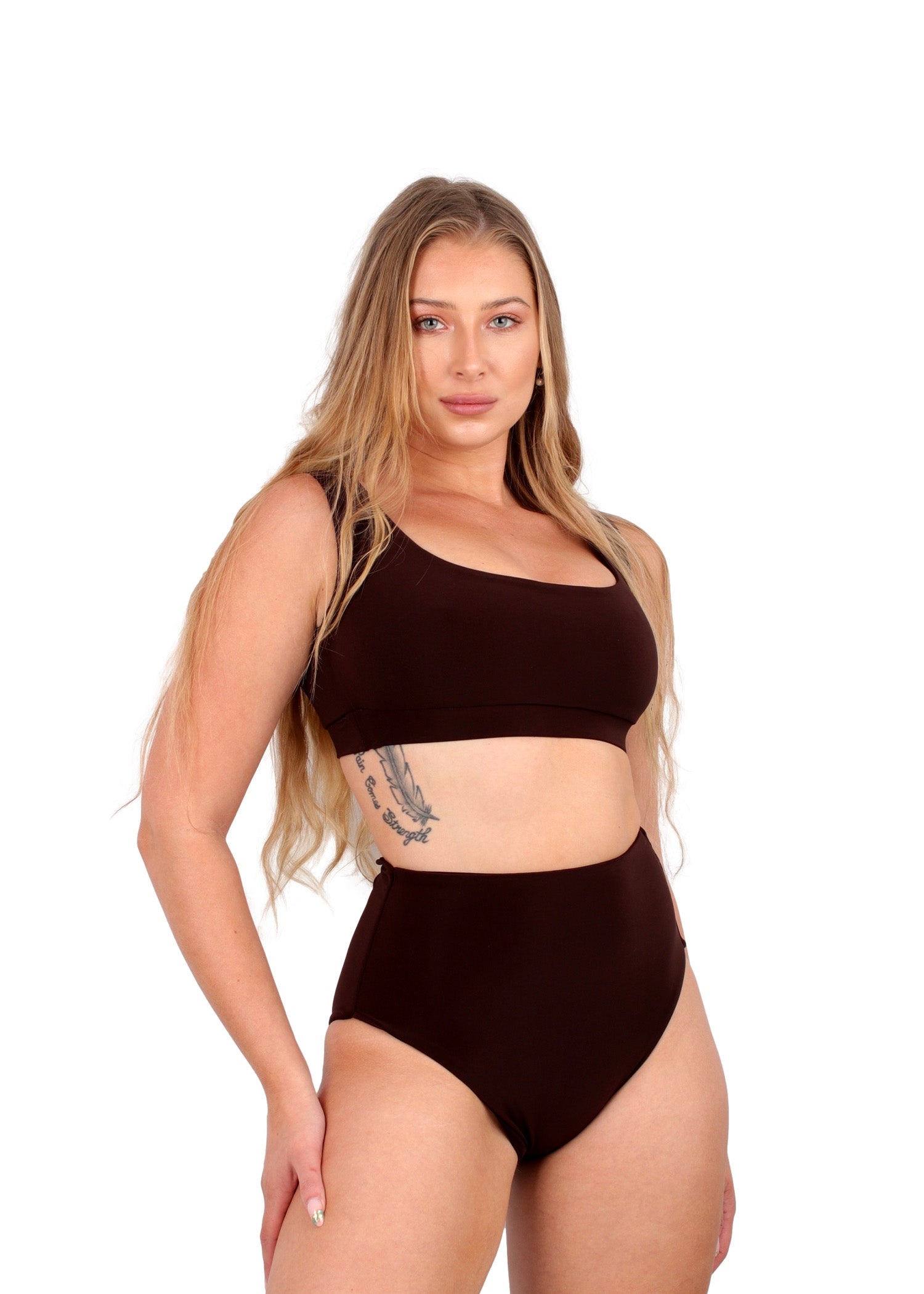 Chocolate Brown High-waisted Bottoms