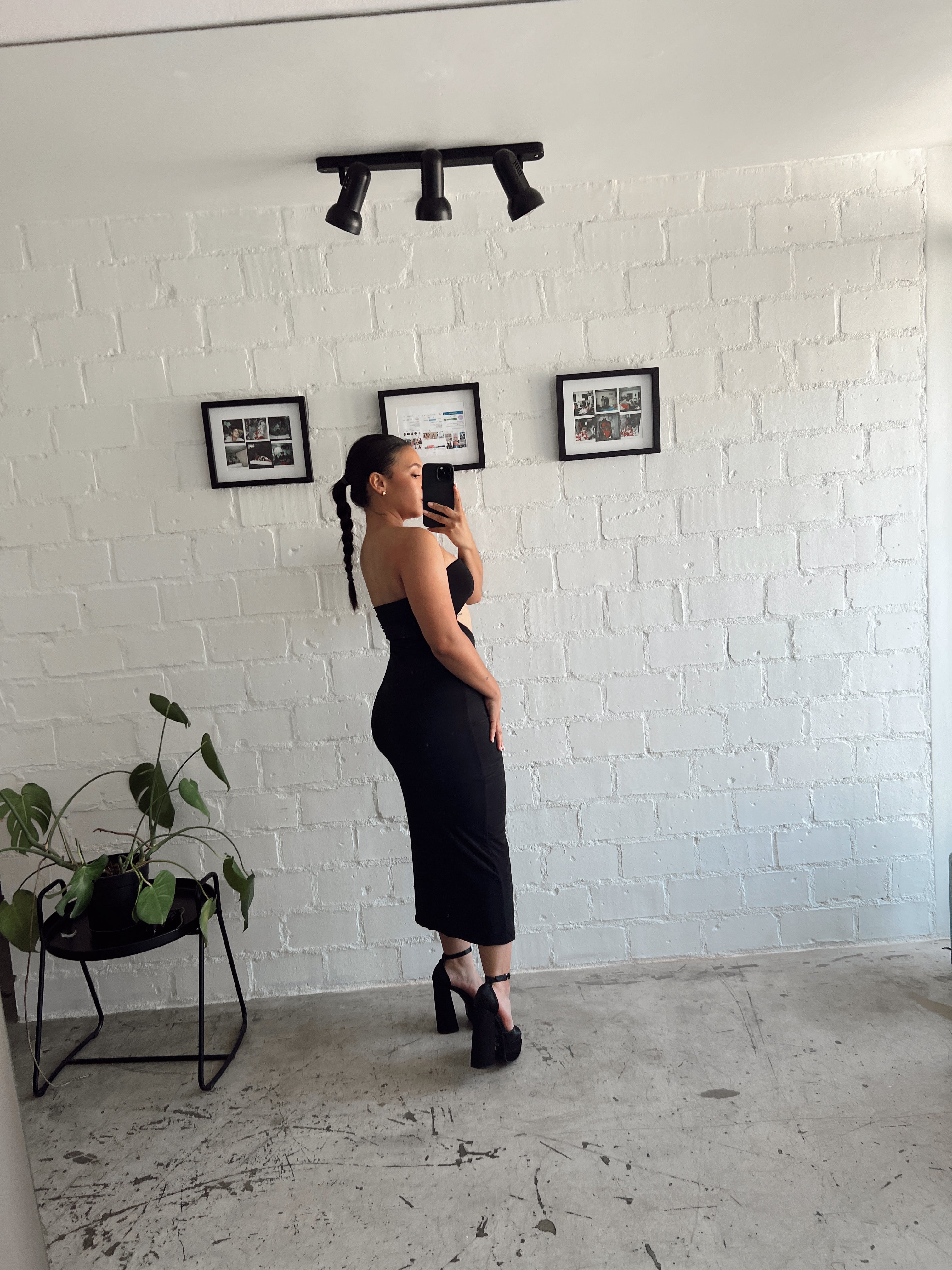 Black Reversible Strapless Dress
