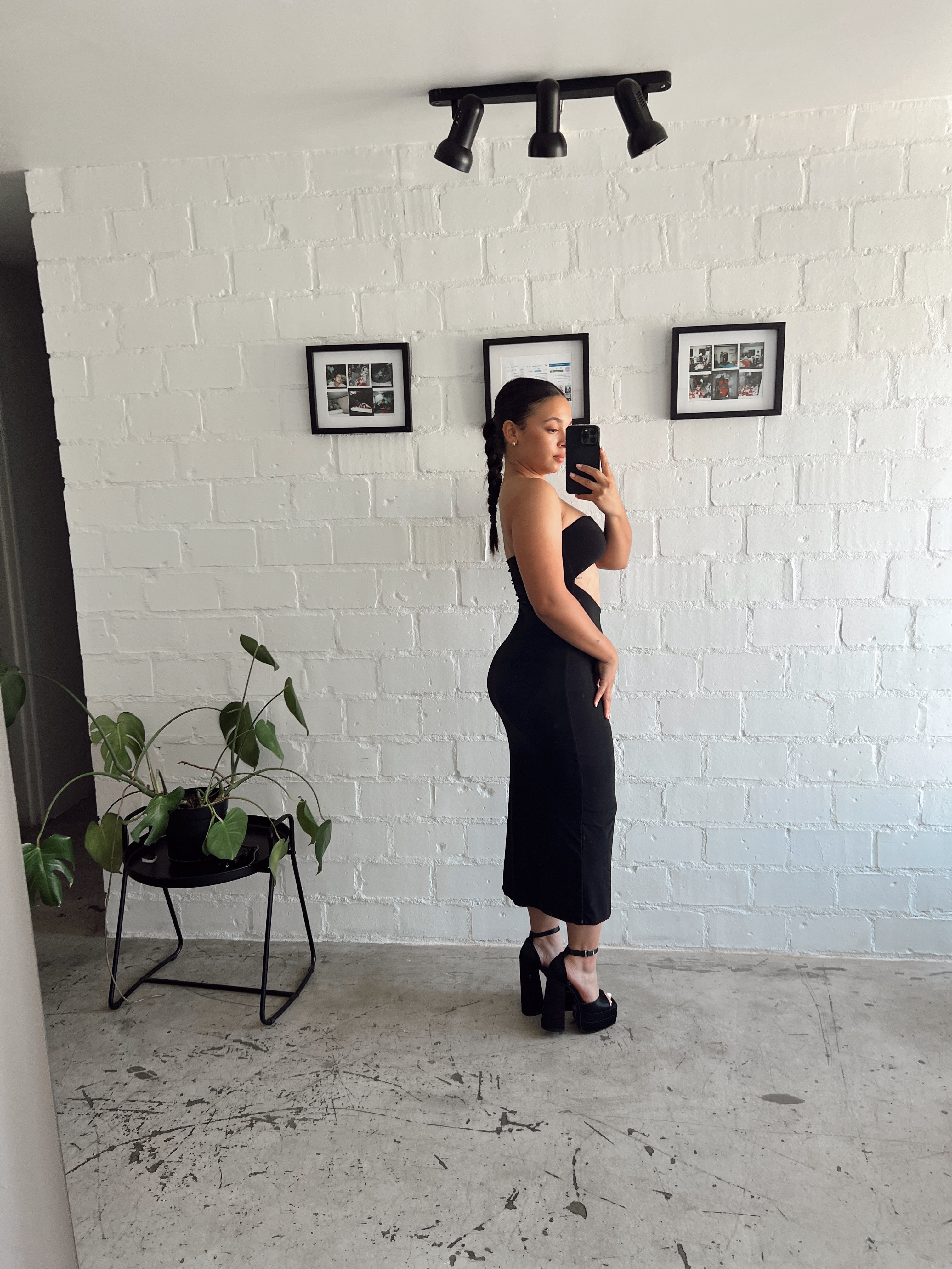 Black Reversible Strapless Dress