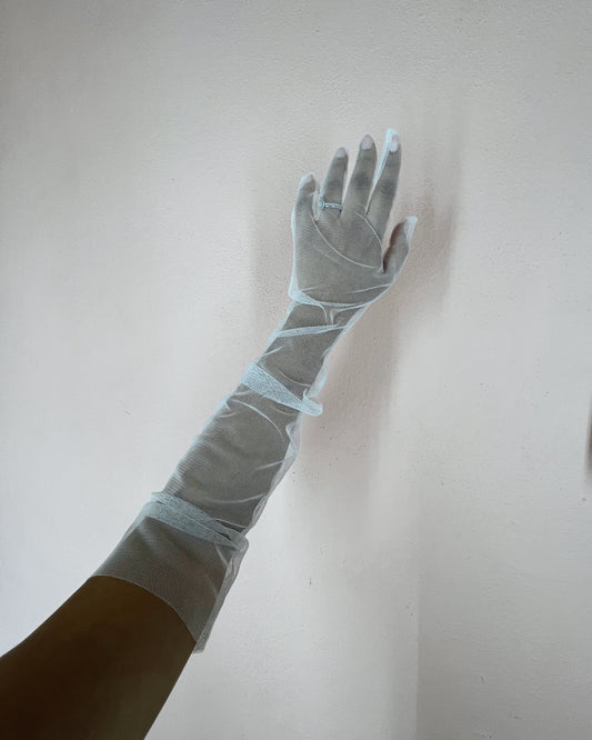 White Tulle Gloves